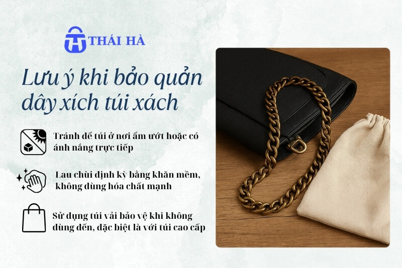 Lưu ý khi bảo quản dây xích túi xách