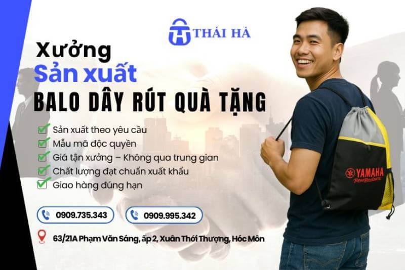  balo dây rút làm quà tặng uy tín tại TPHCM - Thái Hà