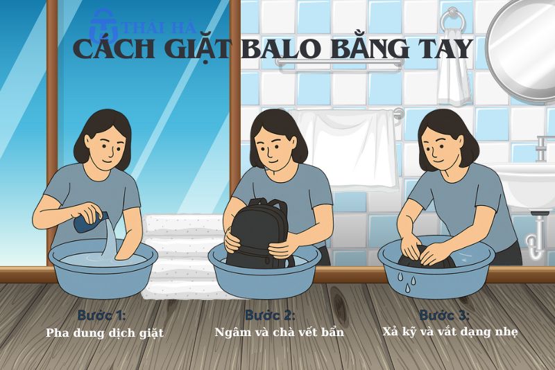 Cách giặt balo bằng tay