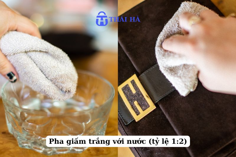 Làm sạch túi da lộn bằng giấm