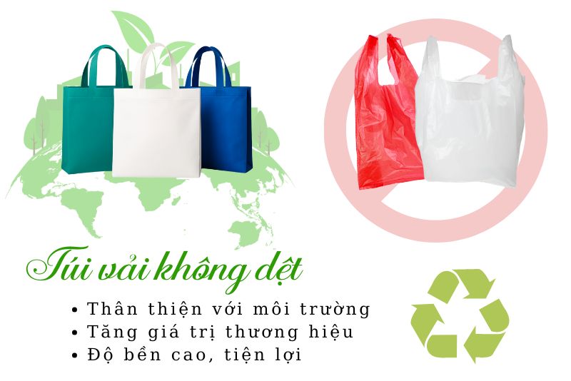 Túi vải không dệt làm từ sợi polymer tổng hợp, có thể phân hủy sinh học