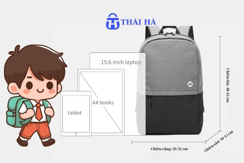 Kích thước balo laptop 15.6 inch đúng chuẩn