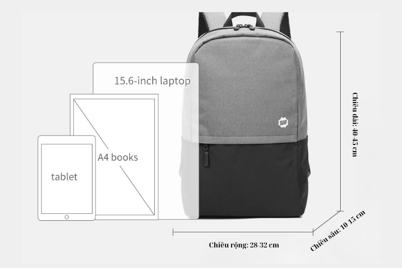 Kích thước balo laptop 15.6 inch tiêu chuẩn là bao nhiêu