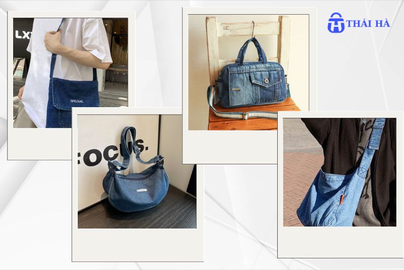 Mẫu túi đeo chéo bằng vải jean