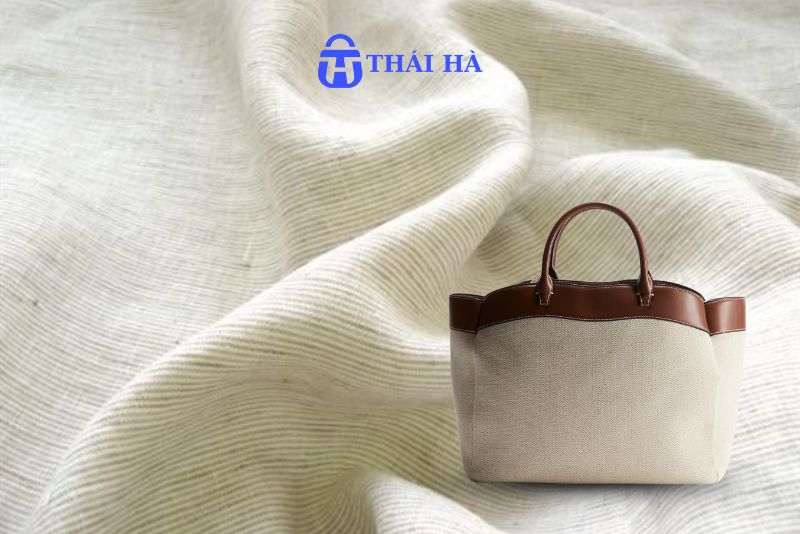Túi vải lanh phối da sang trọng