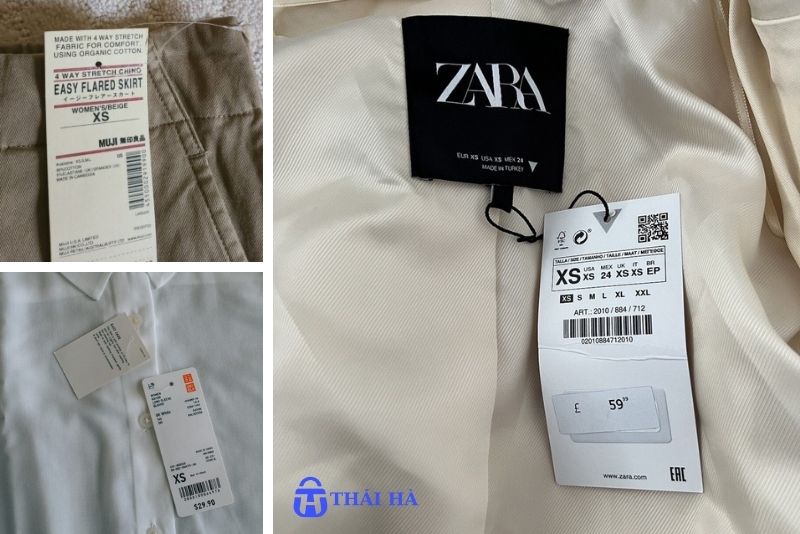 Các thương hiệu thường có size XS