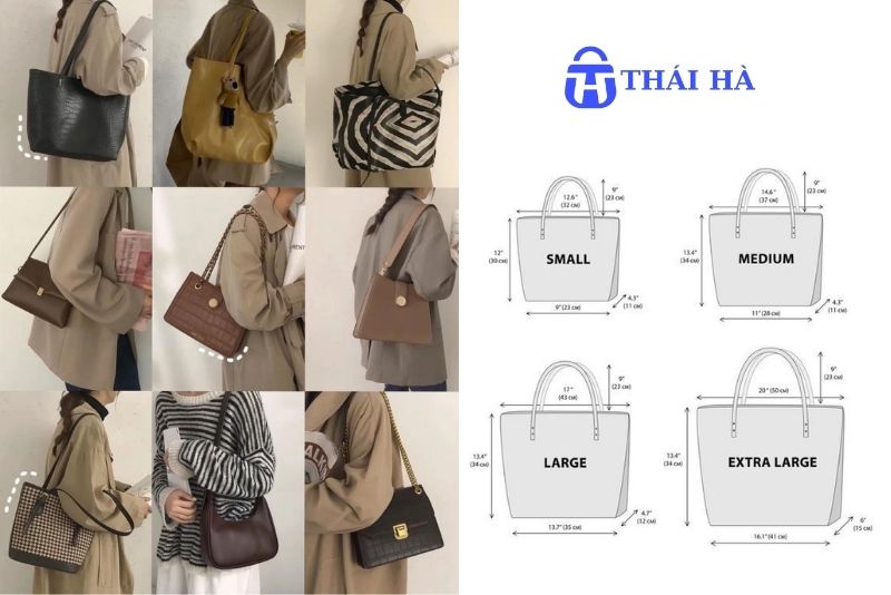 Các kích thước túi phổ biến