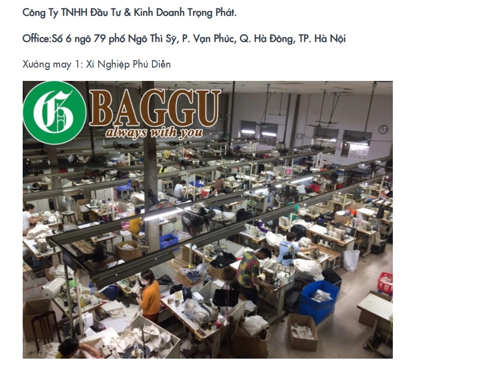 Xưởng may balo Trọng Phát *Hà Nội)