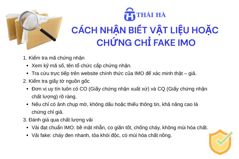 Cách nhận biết vật liệu hoặc chứng chỉ fake imo