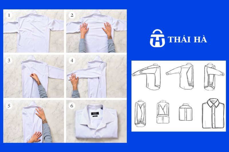 Kiểu gấp áo sơ mi không bị nhăn đóng hộp truyền thống