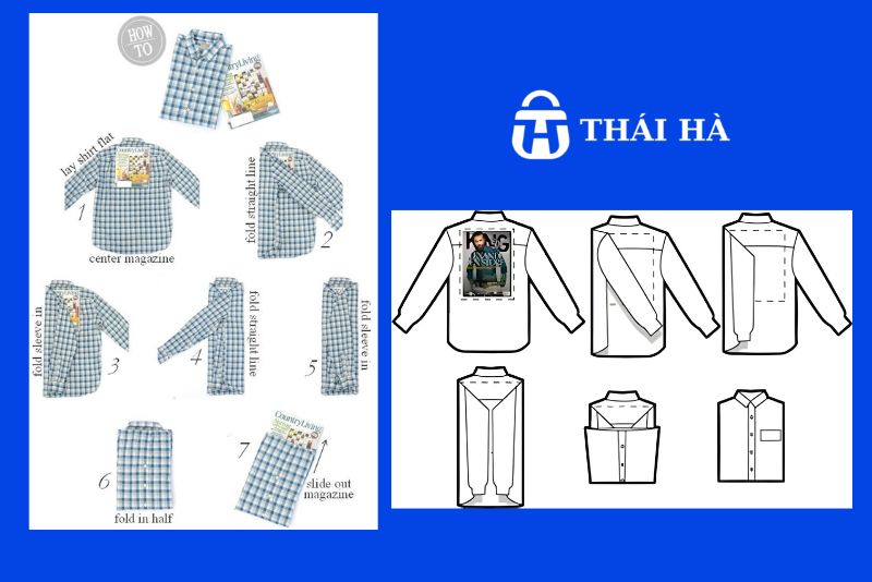 Kiểu gấp áo sơ mi không bị nhăn dùng bìa cứng làm khuôn