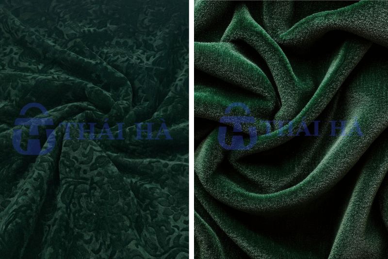 Phân biệt vải nhung nổi và vải nhung trơn