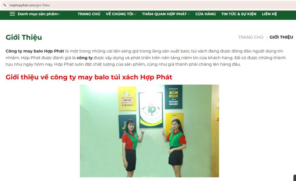 Xưởng may balo Hợp Phát quận Bình Tân