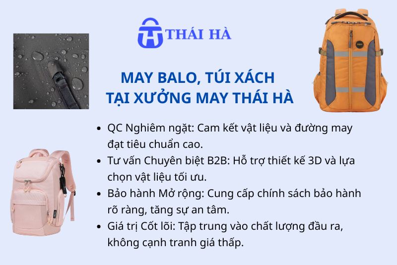 May Balo, túi xách tại Xưởng may Thái Hà