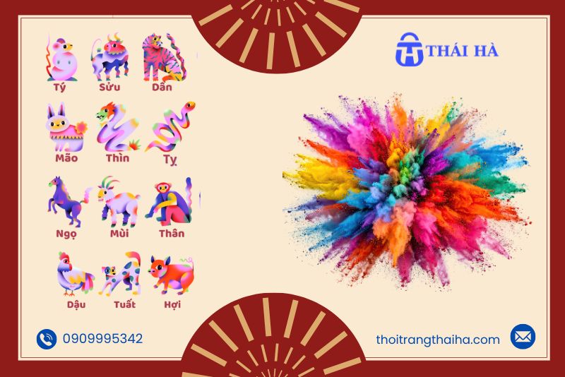 Màu sắc may mắn theo 12 con giáp