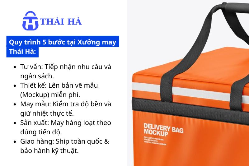 Quy trình may balo giữ nhiệt tại Thái Hà