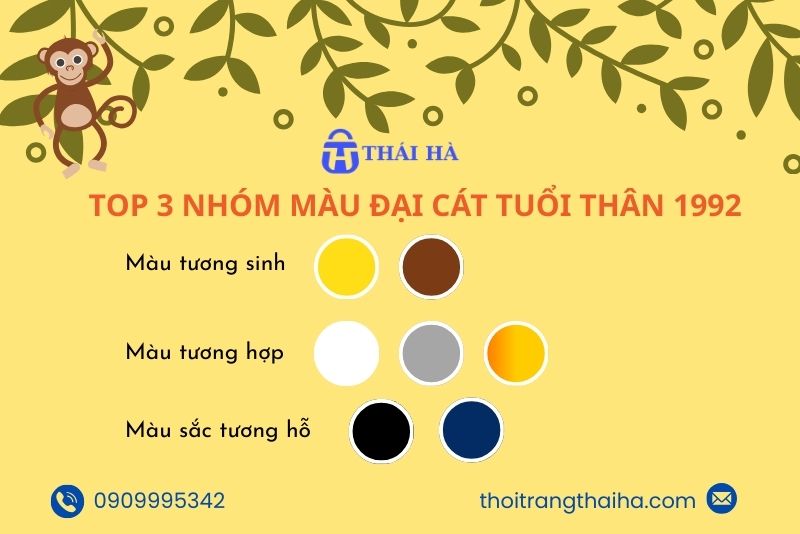 Top 3 màu hợp tuổi Thân 1992 năm 2026