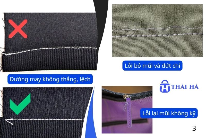 Lỗi liên quan đường may mũi chỉ