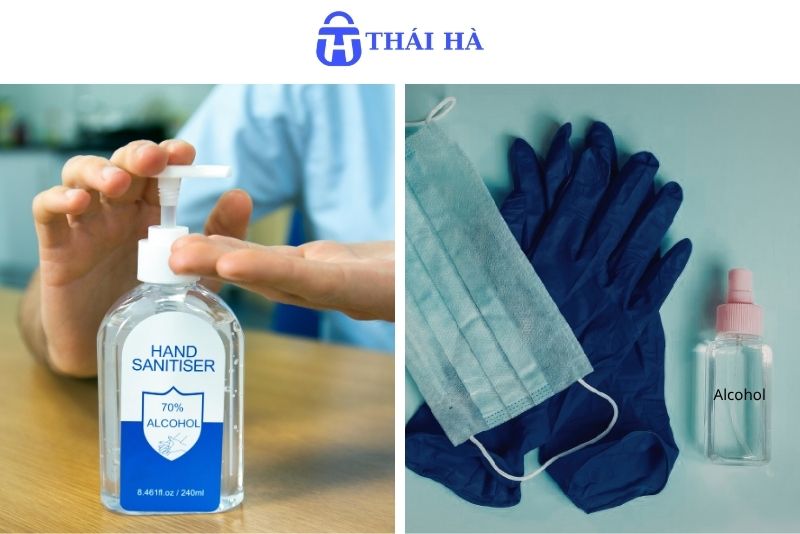 Sử dụng cồn hoặc nước rửa tay tẩy mực in trên túi vải