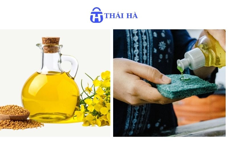 Sử dụng dầu thực vật hoặc nước rửa chén để tẩy mực in trên túi vải