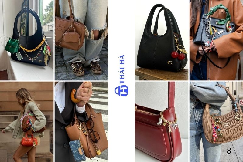 xu hướng trang trí túi xách bằng phụ kiện