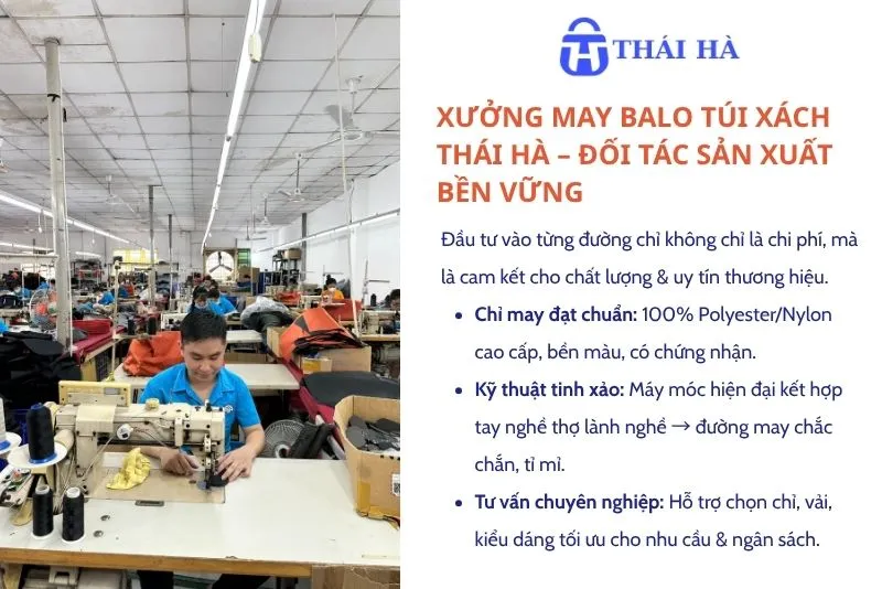 Xưởng may balo túi xách Thái Hà