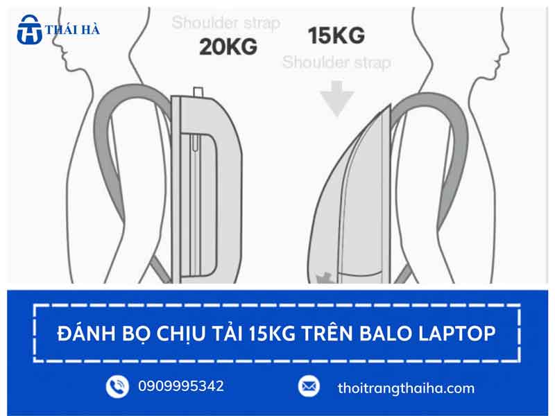 Đánh bọ chịu tải 15kg trên balo laptop