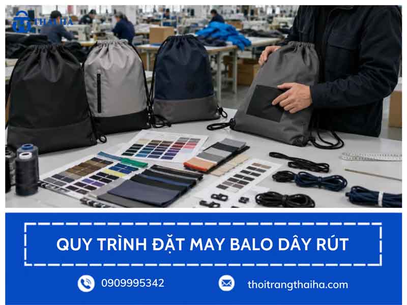 Quy Trình 6 Bước Đặt May Balo Dây Rút Quảng Cáo Giá Sỉ Tận Xưởng