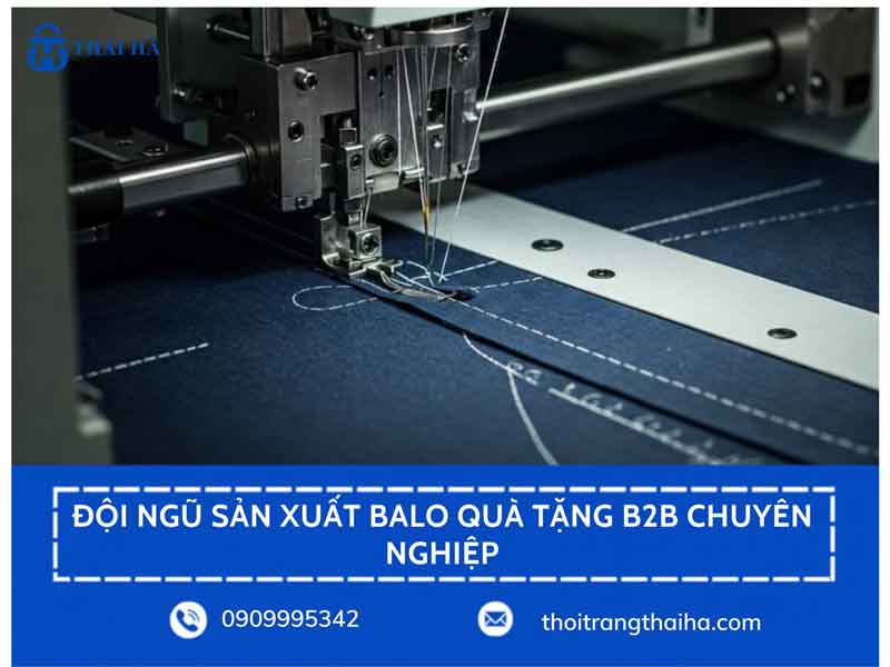 Đội ngũ sản xuất balo quà tặng B2B chuyên nghiệp Thái Hà