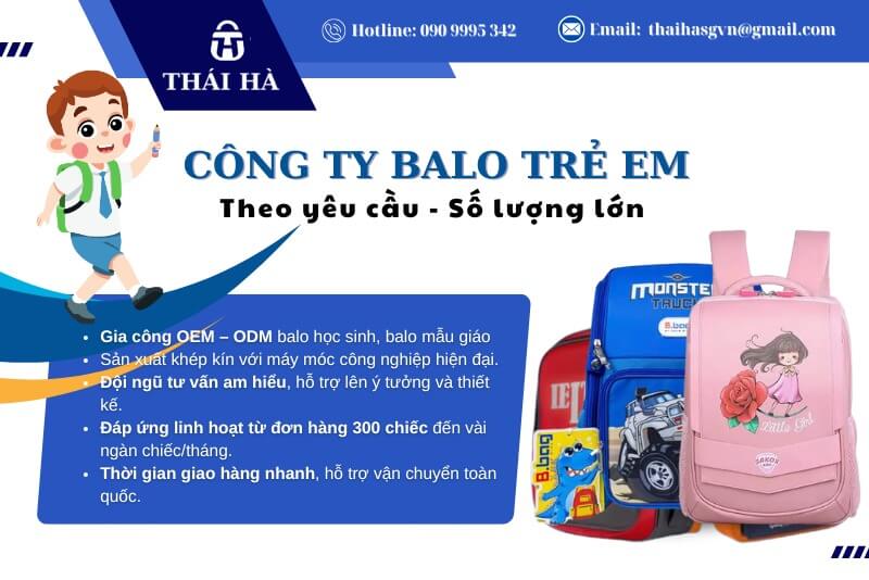 Thái Hà – Công ty may balo trẻ em theo yêu cầu