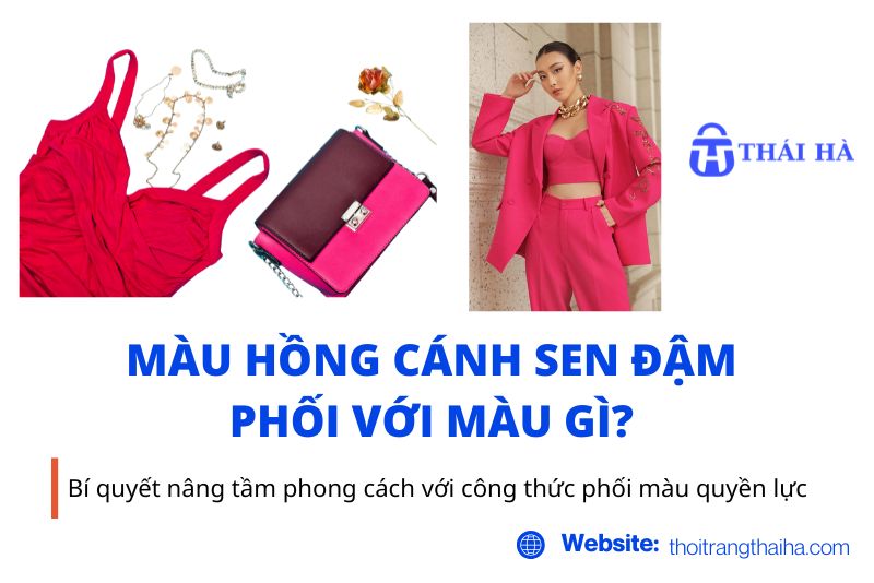 Màu hồng cánh sen đậm phối với màu gì